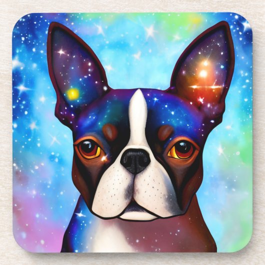 Dessous-de-verre Cosmic Boston Terrier (Devant)
