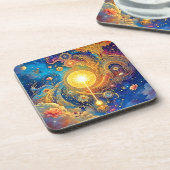 Dessous-de-verre Cosmic Sun Mandala Art (Côté gauche)