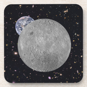 Dessous-de-verre Côté sombre ou lointain de la lune Ciel étoilé