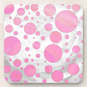 Dessous-de-verre Coton Bonbon Pink Polka Dot (Devant)