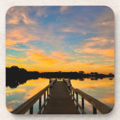 Dessous-de-verre Coucher de soleil au quai de pêche (Devant)