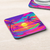 Dessous-de-verre Coucher de soleil bleu et orange (Côté gauche)