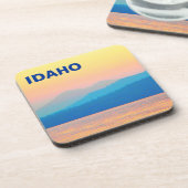 Dessous-de-verre Coucher de soleil cyan et Saumon (Côté gauche)