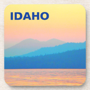 Dessous-de-verre Coucher de soleil cyan et Saumon