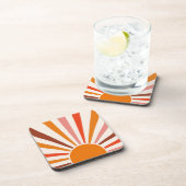 Dessous-de-verre Coucher de soleil rétro Coucher de soleil orange j (Côté Droit)