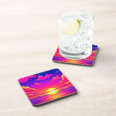 Dessous-de-verre Coucher de soleil rose et violet (Côté Droit)