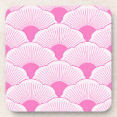 Dessous-de-verre Coucher de soleil, rose tonique, texture béton (Devant)