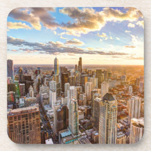 Dessous-de-verre Coucher de soleil sur Chicago