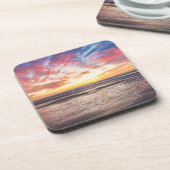 Dessous-de-verre Coucher de soleil sur la plage et la mer (Côté gauche)