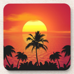 Dessous-de-verre Coucher de soleil tropical