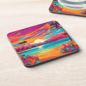 Dessous-de-verre Coucher de soleil tropical vif (Côté gauche)