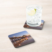 Dessous-de-verre Coucher du soleil au pilier de pêche, plage de (Côté Droit)