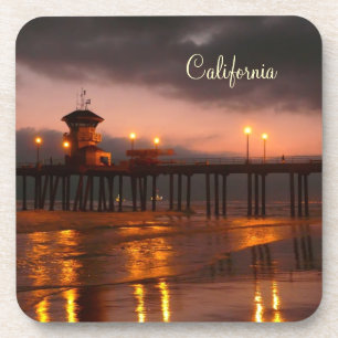 Dessous-de-verre Coucher du soleil californien - pilier de
