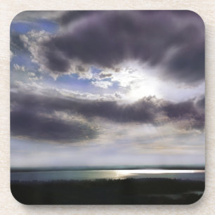 Dessous-de-verre Coucher du soleil lever de la ligne d'horizon de l