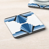 Dessous-de-verre Couches Art déco en bleu (Côté gauche)