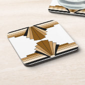 Dessous-de-verre Couches Art Déco en Tan (Côté gauche)