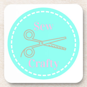 Dessous-de-verre Coudre Cercle bleu Aqua Crafty avec ciseaux