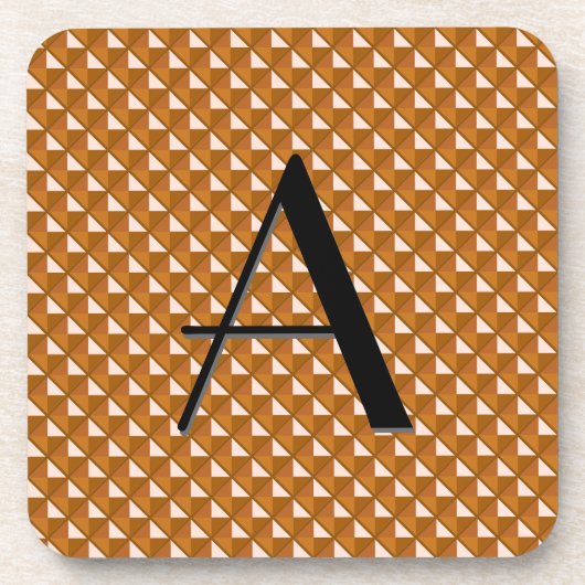 Dessous-de-verre couleur cuivre, aspect métallique, grille cloutée (Devant)