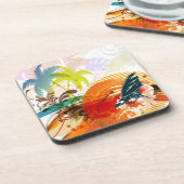 Dessous-de-verre Couleur de fond DIY surfeurs de riptide PixDezines (Côté gauche)