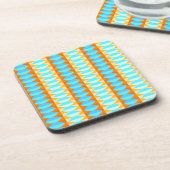 Dessous-de-verre Couleur Turquoise Bleu Orange Jaune Motif (Côté gauche)