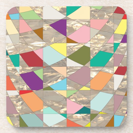 Dessous-de-verre Couleurs Abstraites or (Devant)