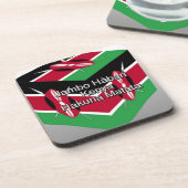 Dessous-de-verre Couleurs du drapeau national du Kenya Design noir  (Côté gauche)