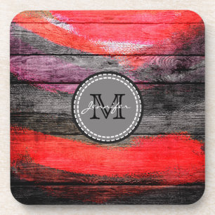 Dessous-de-verre Couleurs peintes Monographie bois #9