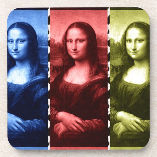 Dessous-de-verre Couleurs primaires Mona Lisa Poster de animal (Devant)