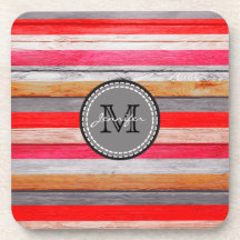 Couleurs Vintage Aspect Bois Monogramme #9