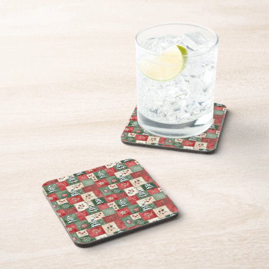 Dessous-de-verre Country patchwork christmas pattern (Côté Droit)
