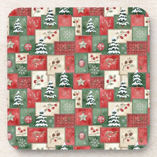 Dessous-de-verre Country patchwork christmas pattern (Devant)