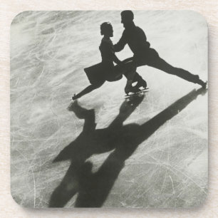 Dessous-de-verre Couple de patinage sur glace