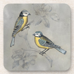 Dessous-de-verre Couples argentés d'oiseau de la volière  