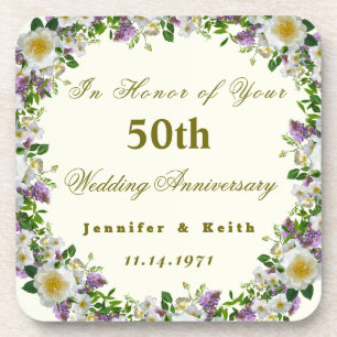 Dessous-de-verre Couples personnalisés 50e anniversaire de Mariage