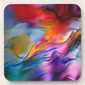 Dessous-de-verre "Courants chromatiques" Abstrait contemporain (Devant)