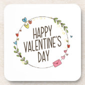 Dessous-de-verre Courbe Heureuse Sainte-Valentin simple | DESSOUS D (Devant)