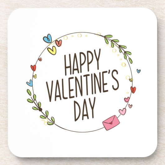 Dessous-de-verre Courbe Heureuse Sainte-Valentin simple | DESSOUS D (Devant)