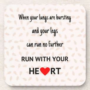 Dessous-de-verre Courir des sports motivationnels citation brun
