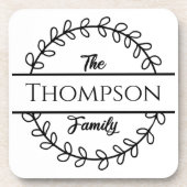 Dessous-de-verre Couronne florale de nom de famille (Devant)