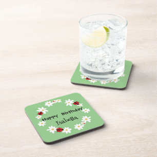 Dessous-de-verre Coute Polka point Ladybug Daisy Flower fête d'anni