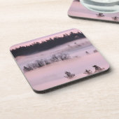 Dessous-de-verre Couverture de brouillard rose. (Côté gauche)