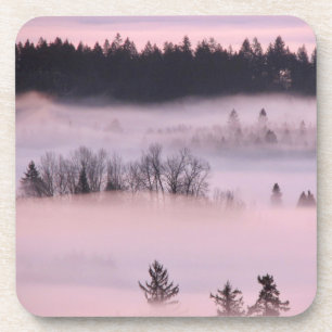 Dessous-de-verre Couverture de brouillard rose.