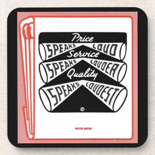 Dessous-de-verre couverture de vieux matchbook Prix Speds Loud