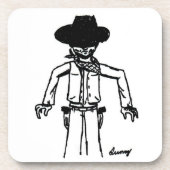 Dessous de verre Cowboy Sketch - Ensemble de 6 (Devant)