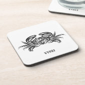 Dessous-de-verre Crabe tribal noir et blanc (Côté gauche)