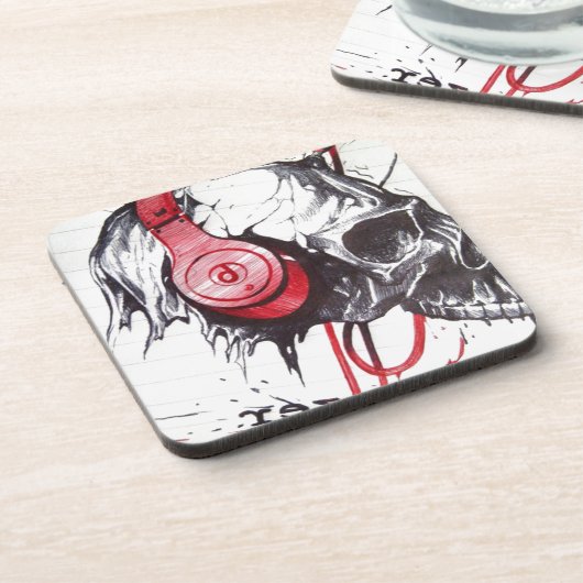 Dessous-de-verre Crâne avec conception casque (Côté gauche)