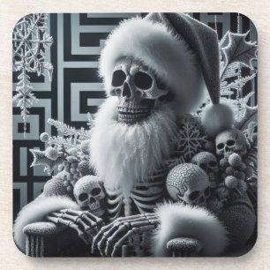 Dessous-de-verre Crâne de Père Noël squelette Noël gothique sombr