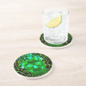 Dessous de verre crâne flamme vert (Côté)