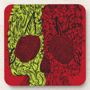 Dessous-de-verre Crâne molle sur rouge sang