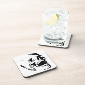 Dessous-de-verre Crâne noir blanc (Côté Droit)